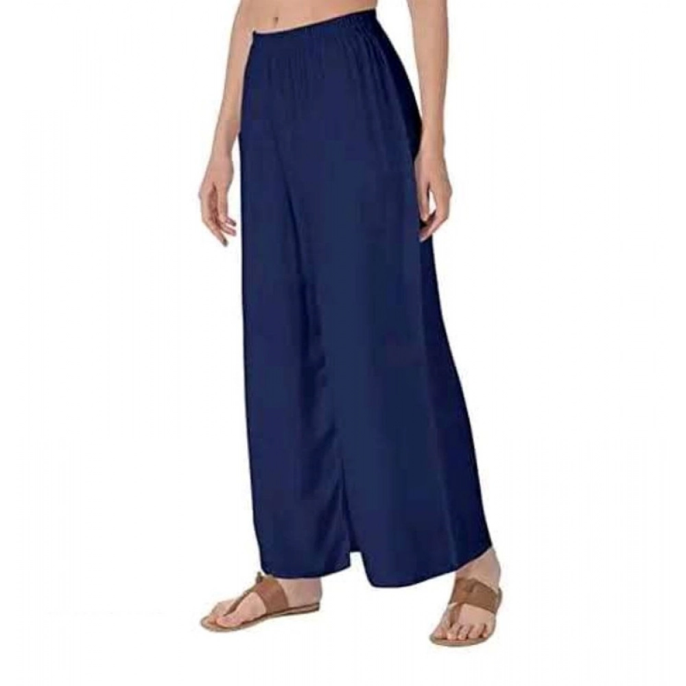 Women's Navy Rayon Palazzo Pants