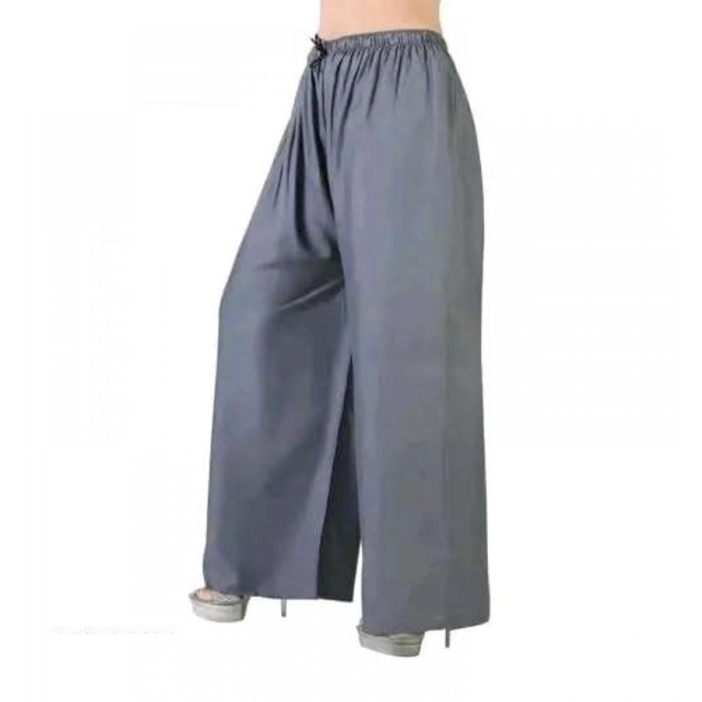 Women's Grey Rayon Palazzo Pants