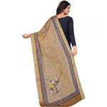 Generic Women's chanderi silk  Printed Dupatta (Beige, Length: 2 Mtr) - Image 5