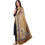 Generic Women's chanderi silk  Printed Dupatta (Beige, Length: 2 Mtr) - Image 4