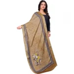 Generic Women's chanderi silk  Printed Dupatta (Beige, Length: 2 Mtr) - Image 3