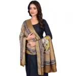Generic Women's chanderi silk  Printed Dupatta (Beige, Length: 2 Mtr) - Image 2
