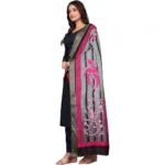Generic Women's chanderi silk  Printed Dupatta (Black, Length: 2 Mtr) - Image 4