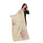 Generic Women's chanderi silk  Printed Dupatta (Beige, Length: 2 Mtr) - Image 3