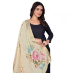 Generic Women's chanderi silk  Printed Dupatta (Beige, Length: 2 Mtr) - Image 2