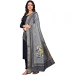 Generic Women's chanderi silk  Printed Dupatta (Gray, Length: 2 Mtr) - Image 4