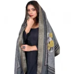 Generic Women's chanderi silk  Printed Dupatta (Gray, Length: 2 Mtr) - Image 2