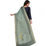 Generic Women's chanderi silk  Printed Dupatta (Green, Length: 2 Mtr) - Image 5