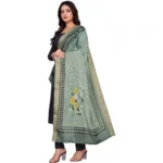Generic Women's chanderi silk  Printed Dupatta (Green, Length: 2 Mtr) - Image 4
