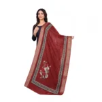 Maroon Printed Chanderi Silk Dupatta