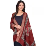 Generic Women's chanderi silk  Printed Dupatta (Maroon, Length: 2 Mtr) - Image 2