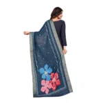 Generic Women's chanderi silk  Printed Dupatta (Navy Blue, Length: 2 Mtr) - Image 4