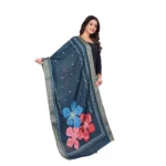 Generic Women's chanderi silk  Printed Dupatta (Navy Blue, Length: 2 Mtr) - Image 2