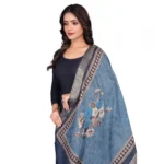 Generic Women's chanderi silk  Printed Dupatta (Navy Blue, Length: 2 Mtr) - Image 2
