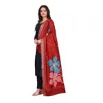 Generic Women's chanderi silk  Printed Dupatta (Red, Length: 2 Mtr) - Image 4