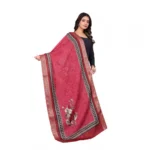 Generic Women's chanderi silk  Printed Dupatta (Red, Length: 2 Mtr) - Image 3