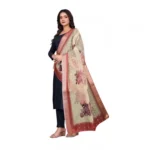 Generic Women's chanderi silk  Printed Dupatta (Beige, Length: 2 Mtr) - Image 4