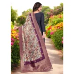 Generic Women's chanderi silk  Printed Dupatta (Magenta, Length: 2 Mtr) - Image 5