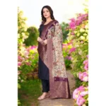 Generic Women's chanderi silk  Printed Dupatta (Magenta, Length: 2 Mtr) - Image 4