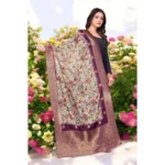 Generic Women's chanderi silk  Printed Dupatta (Magenta, Length: 2 Mtr) - Image 3