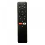 Black Micromax Smart TV remote control with YouTube button