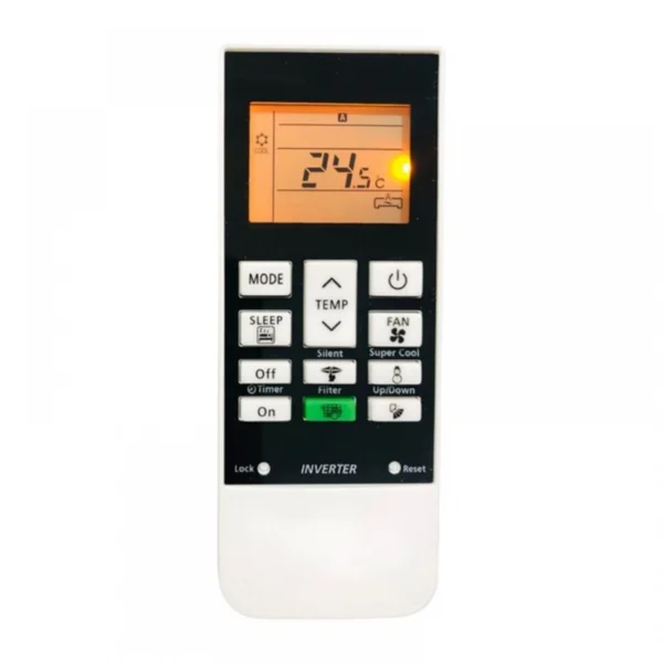 White Hitachi AC Remote Control with Backlight