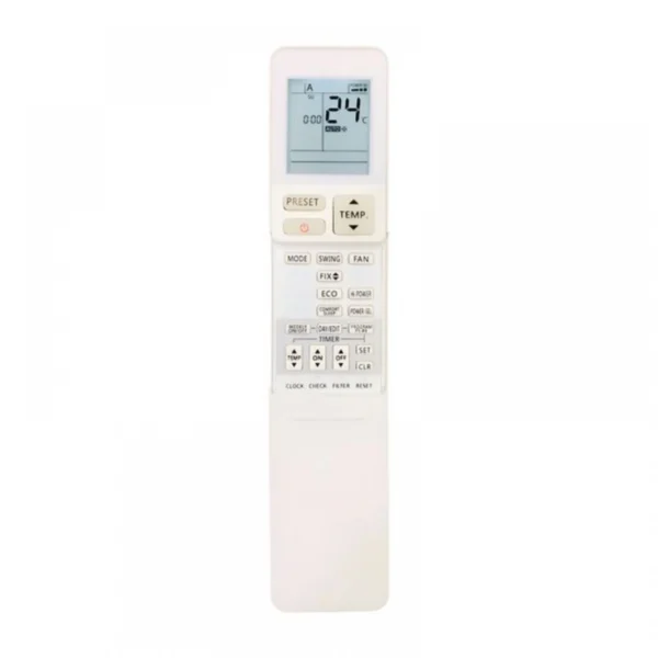 White Toshiba AC remote control with backlight