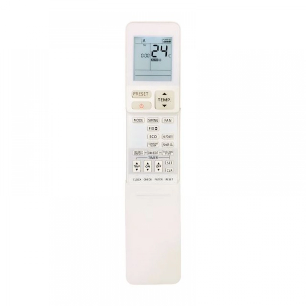 White Toshiba AC remote control with backlight