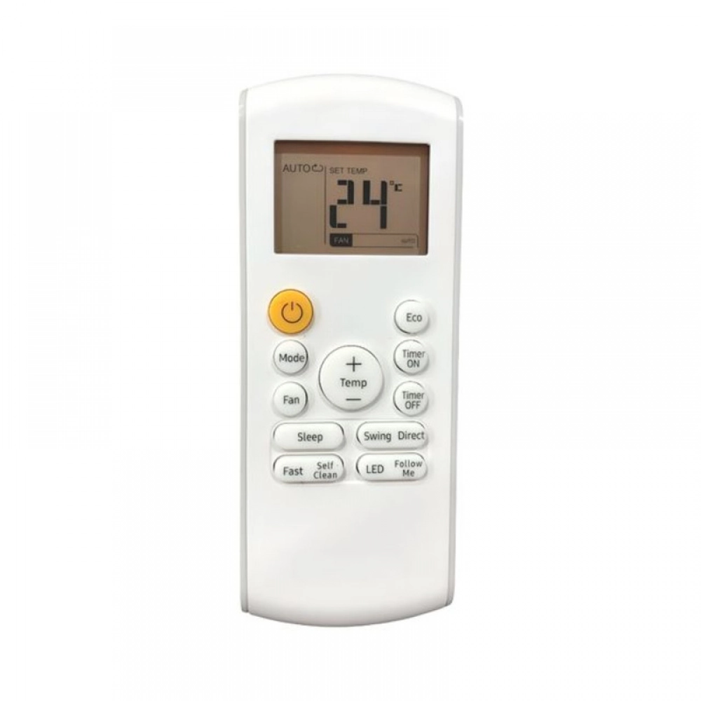 White Samsung AC remote control with backlight