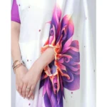 Generic Women's Soft Crepe Silk Printed Ready To Wear Saree With Unstitched Blouse 5.5Mtr (Purple) - Image 2