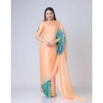 Women's Soft Crepe Silk Printed Saree with Unstitched Blouse