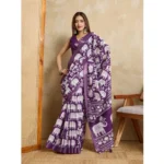 Purple Silk Blend Saree - Angle 2