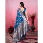 Generic Women's Banarasi Silk Printed Saree With Unstitched Blouse 5.5Mtr (Pinch) - Image 3