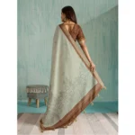 Generic Women's Silk Blend Printed Saree With Unstitched Blouse 5.5Mtr (Green) - Image 4