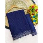 Blue Georgette Stone Work Saree for Women