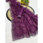 Purple Georgette Saree - Angle 2