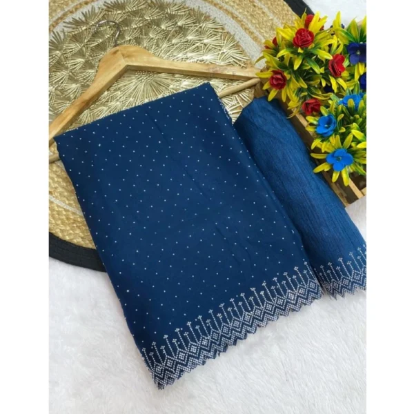 Light Green Georgette Stone Work Saree for Women