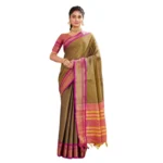Generic Women's Silk Blended Jaquard Woven Saree With Unstitched Blouse 5.5Mtr (Green) - Image 2