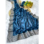 Light Green Silk Embroidered Saree for Women