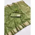 Green Jacquard Silk Woven Saree for Women