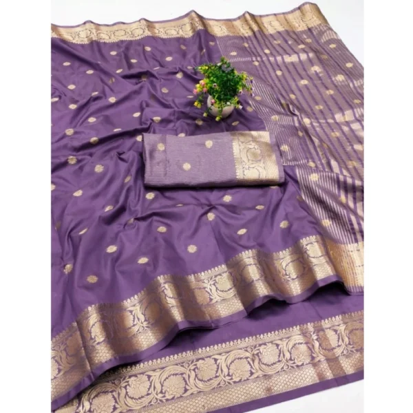 Elegant Purple Jacquard Woven Saree for Women