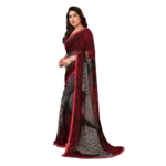 Generic Women's Georgette Printed Saree With Unstitched Blouse 5.5Mtr (Multicolor) - Image 4