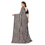 Generic Women's Georgette Printed Saree With Unstitched Blouse 5.5Mtr (Black) - Image 3
