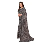 Generic Women's Georgette Printed Saree With Unstitched Blouse 5.5Mtr (Black) - Image 4