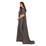 Generic Women's Georgette Printed Saree With Unstitched Blouse 5.5Mtr (Black) - Image 2