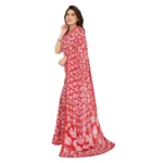 Generic Women's Georgette Printed Saree With Unstitched Blouse 5.5Mtr (Red) - Image 4