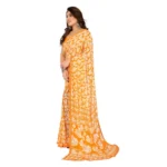 Generic Women's Georgette Printed Saree With Unstitched Blouse 5.5Mtr (Yellow) - Image 4