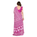 Generic Women's Georgette Printed Saree With Unstitched Blouse 5.5Mtr (Pink) - Image 3