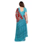 Generic Women's Georgette Printed Saree With Unstitched Blouse 5.5Mtr (Maroon) - Image 3