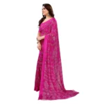 Pink Georgette Saree